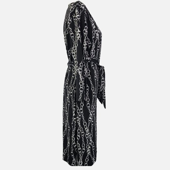NWT Banana Republic Black & White Chain Stretch Wrap Dress XS - Picture 8 of 9